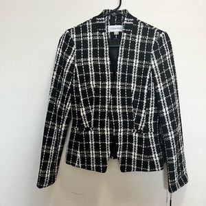 Calvin Klein Black & White Tweed Blazer / Size 4